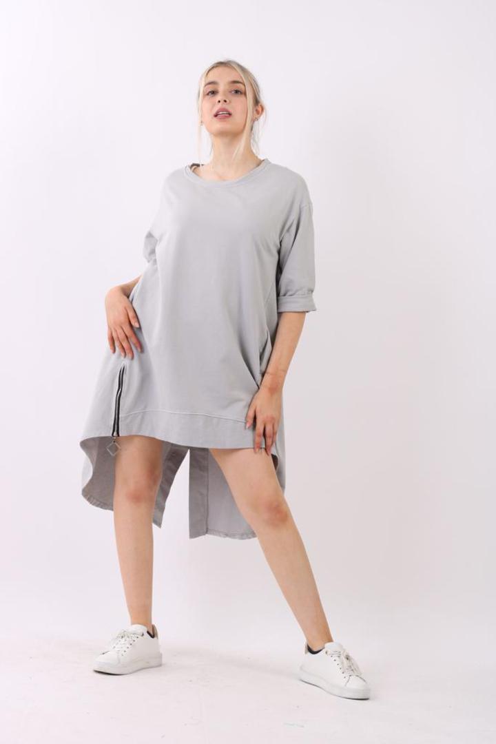 Nina Long Back Top / Dress Light Grey image 1